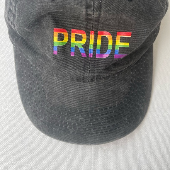 Gay Pride Baseball Cap Dad Hat Dark Gray Adjustable Rainbow LGBTQ - Picture 3 of 7